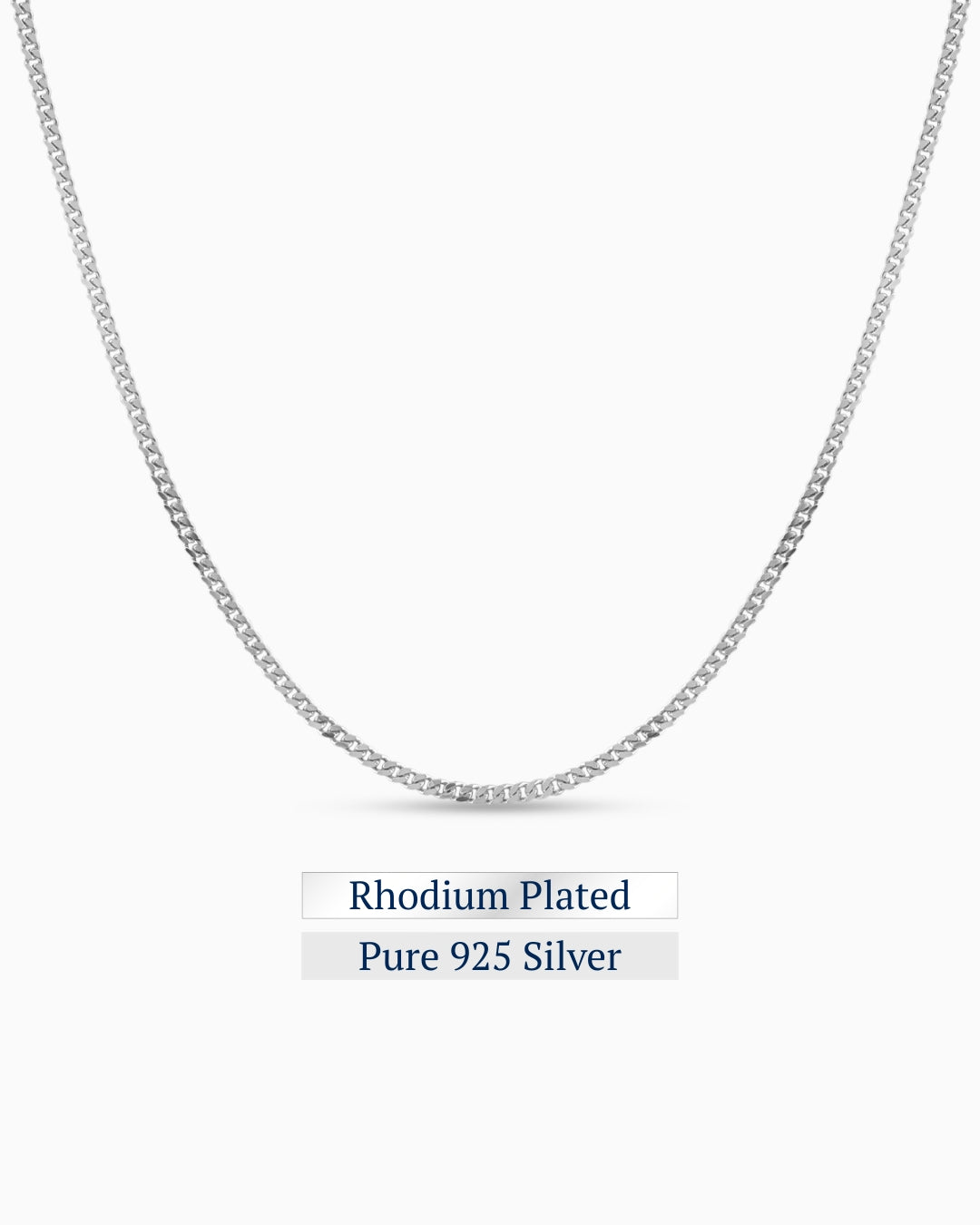 Edge Bold Necklace | Rhodium Plated