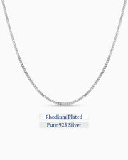 Edge Bold Necklace | Rhodium Plated