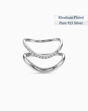 Drift Double Band Ring | Rhodium Plated