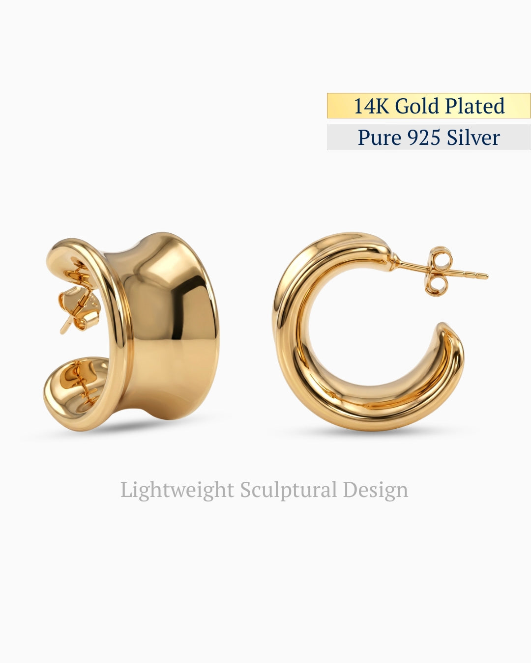 The Liquid Fold Hoops Earrings