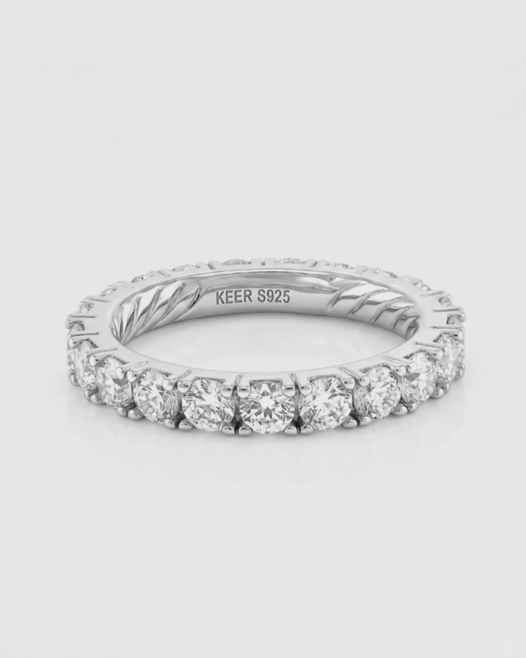 Load video: Éclat Eternity Ring | Rhodium Plated