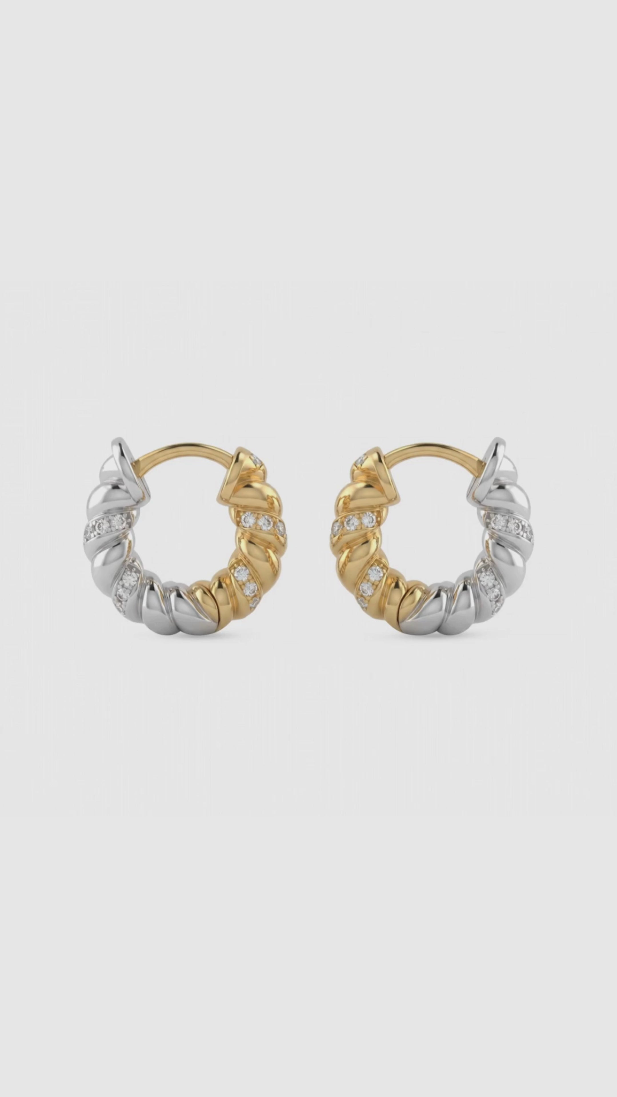 Load video: Helix Dual Tone Huggie Earrings