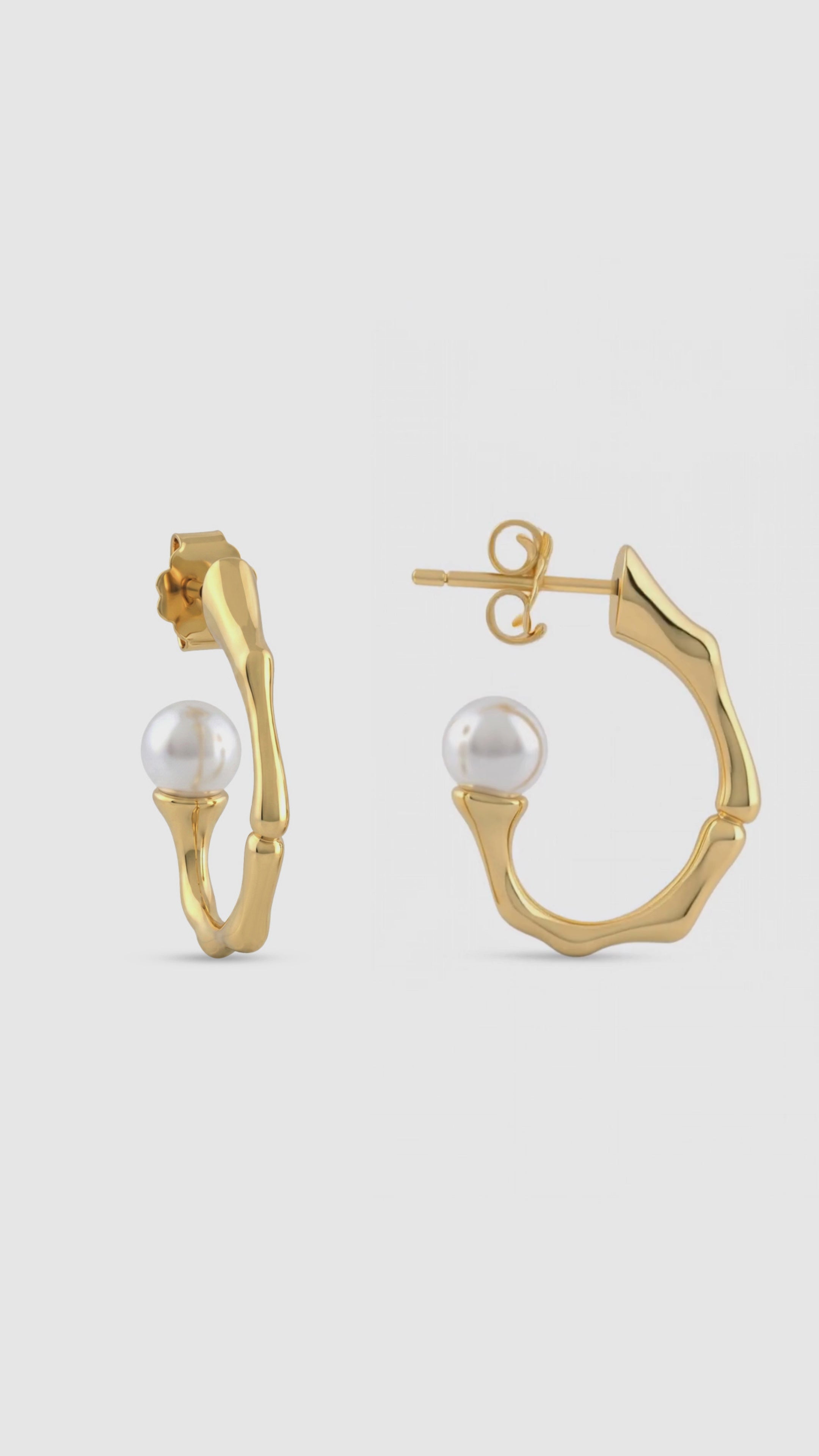Load video: Snowdrop Hoop Earrings